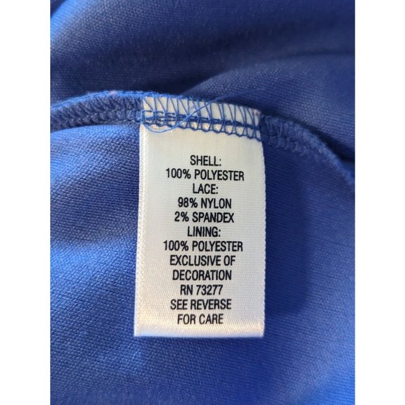 Candie's Women's Y2K High-Low Hem Dress Floral Print Blue Lace Panels sz M - Picture 9 of 11